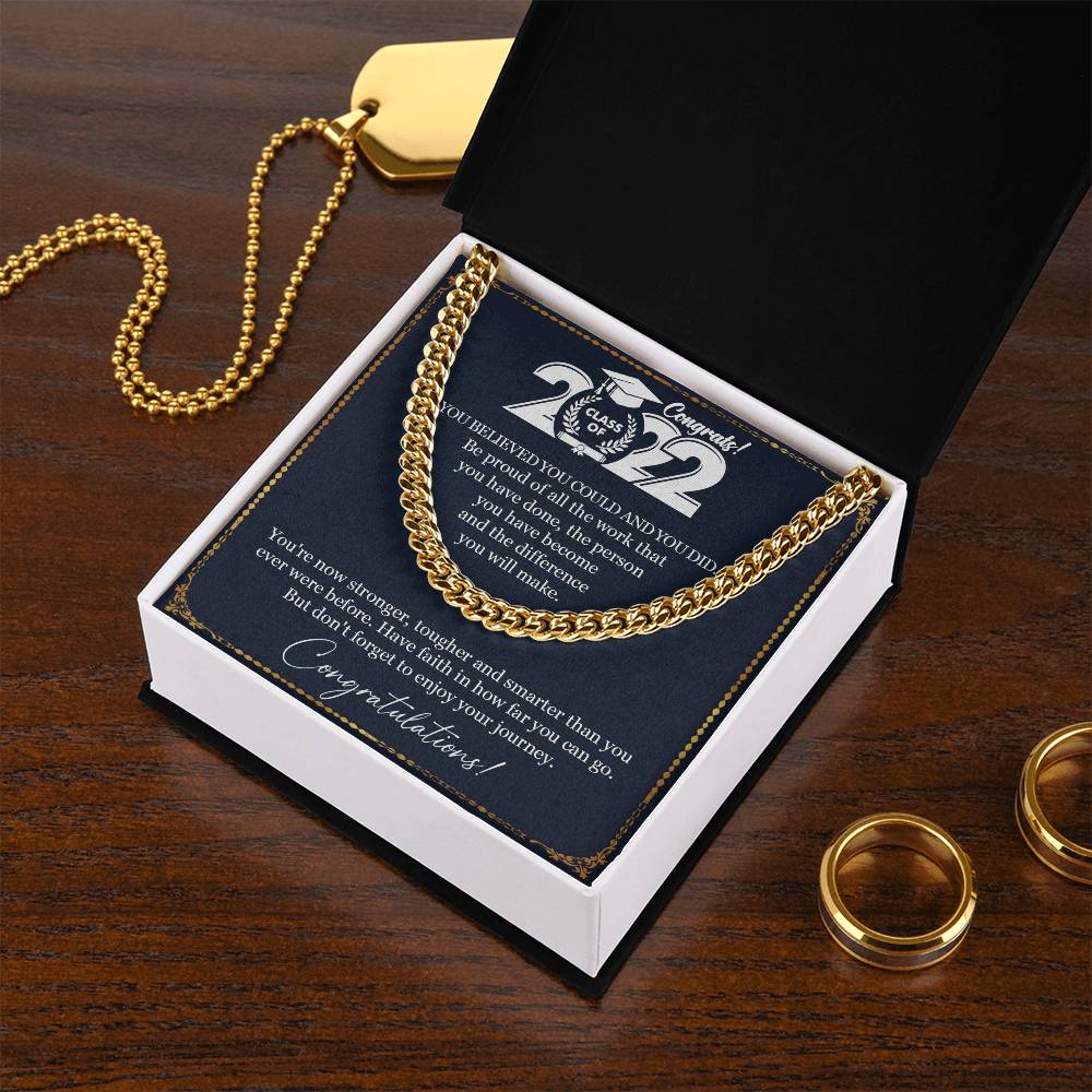 Graduation Gift Necklace Graduation Gift For Him College Graduation Gift For Her High School Senior Graduation Class O Cuban Link Chain