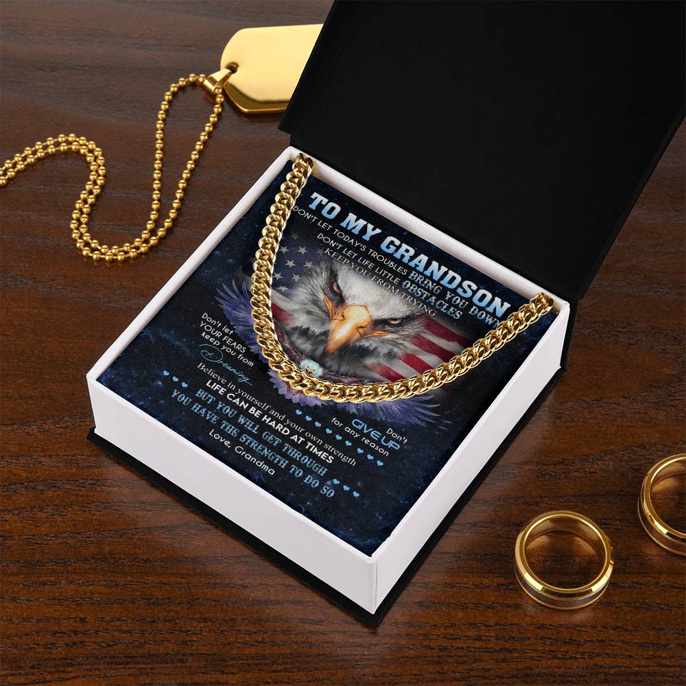 To My Grandson Cuban Link Necklace Cuban Link Chain