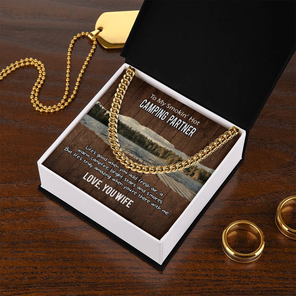 To Husband From Wife Gift Cuban Link Chain For Husband Husband Birthday Gift Father's Day Gift For Husband Camping Par