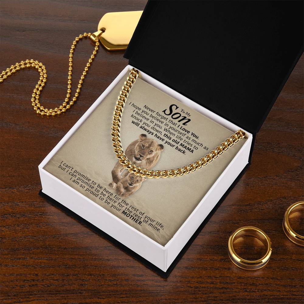 My Son - Will Always Have Your Back Cuban Link Chain Necklace