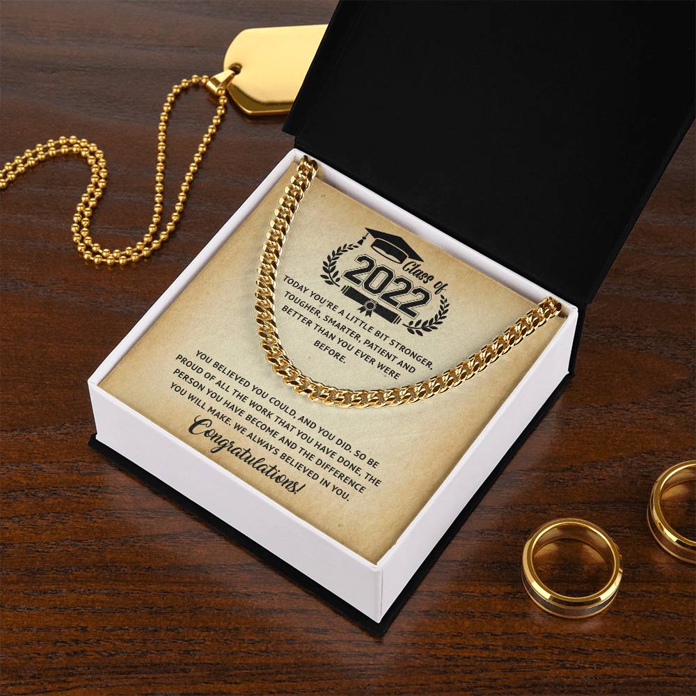 Class Of 2022 Graduation Gift For Him Graduation Necklace For Boy High School College Graduation Gift Cuban Link Chain