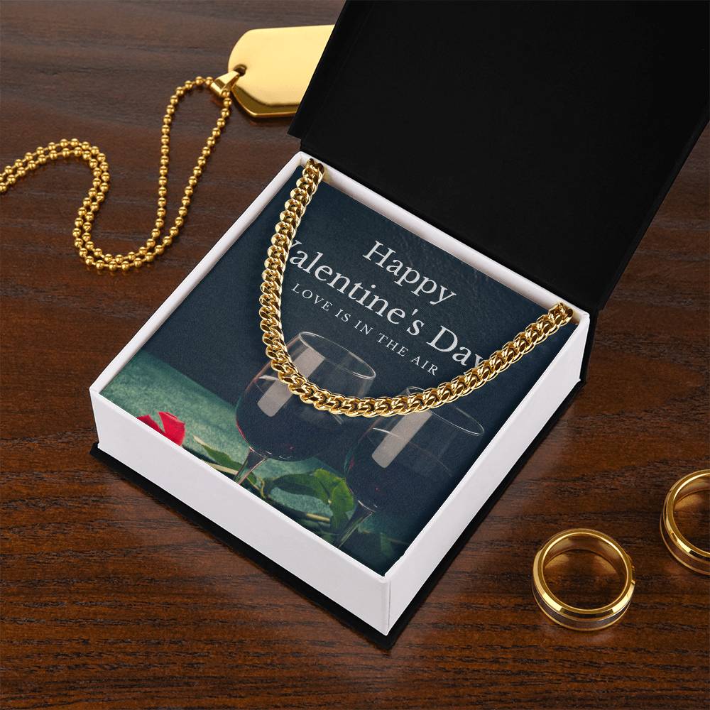 Cuban Link Chain Necklace Love Is In The Air