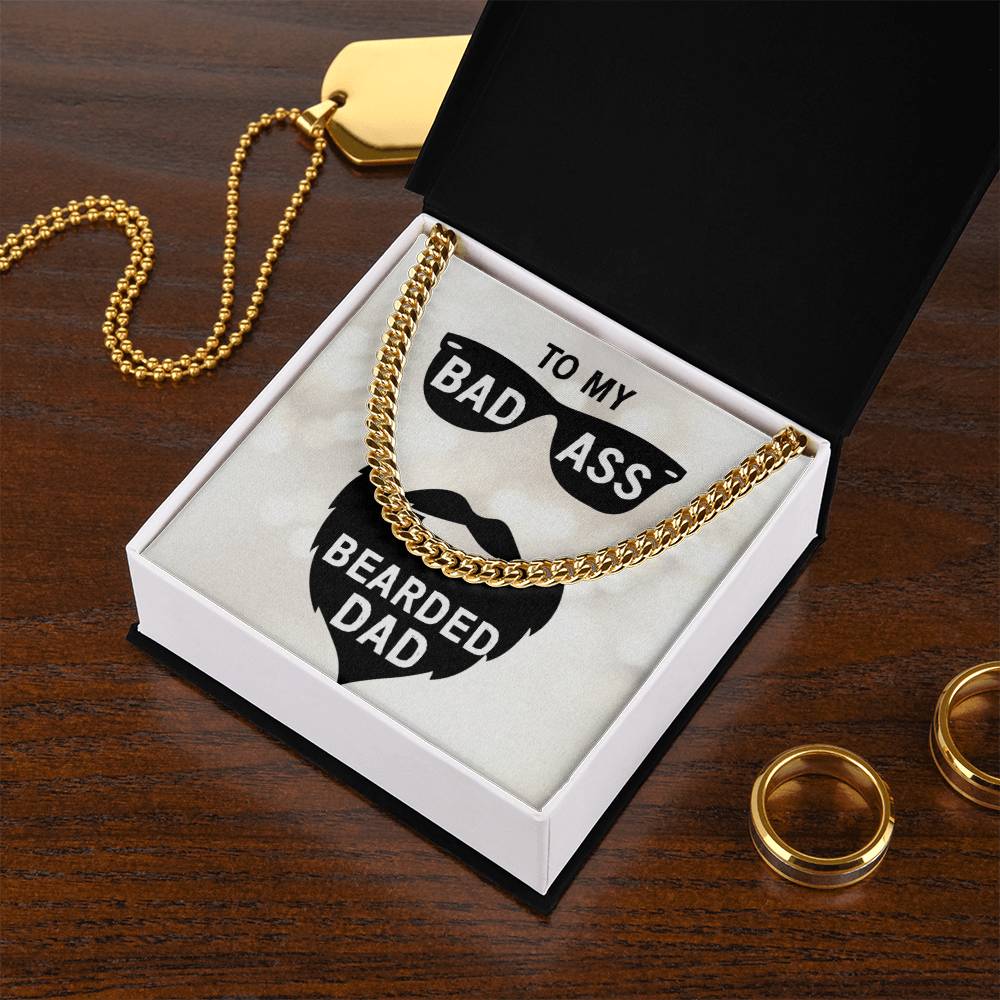 To My Bearded Dad Cuban Link Chain