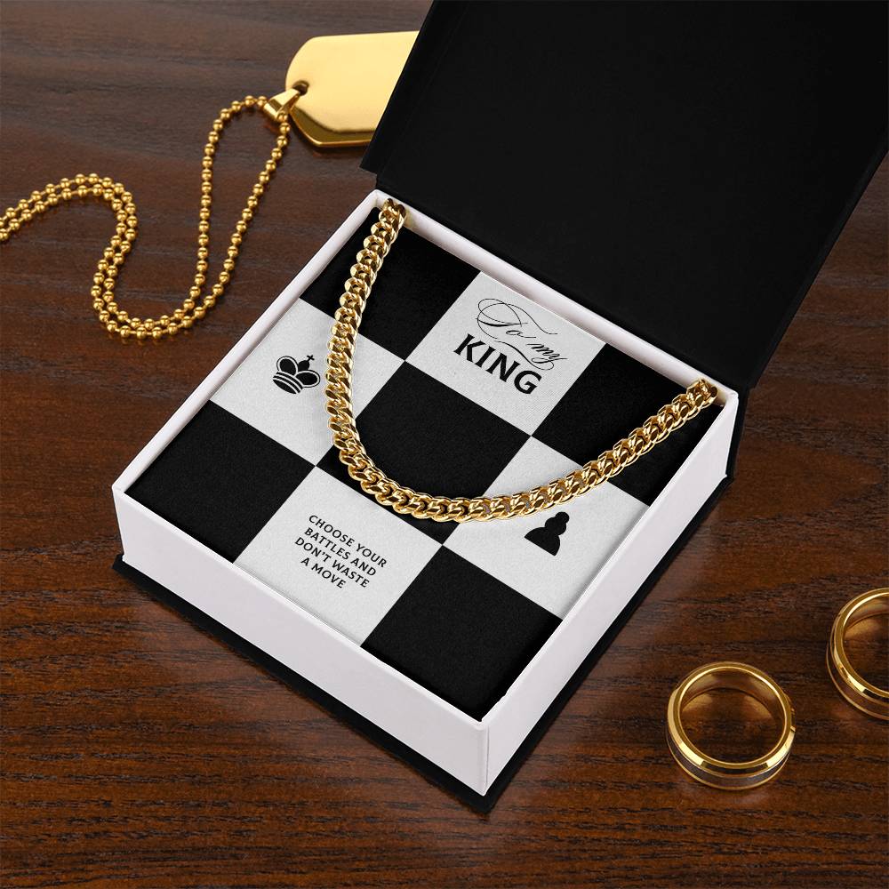 To My King Cuban Link Chain Gift To Husband   Boyfriend  Fiancé  Gifts For Him Men Chain Necklaces