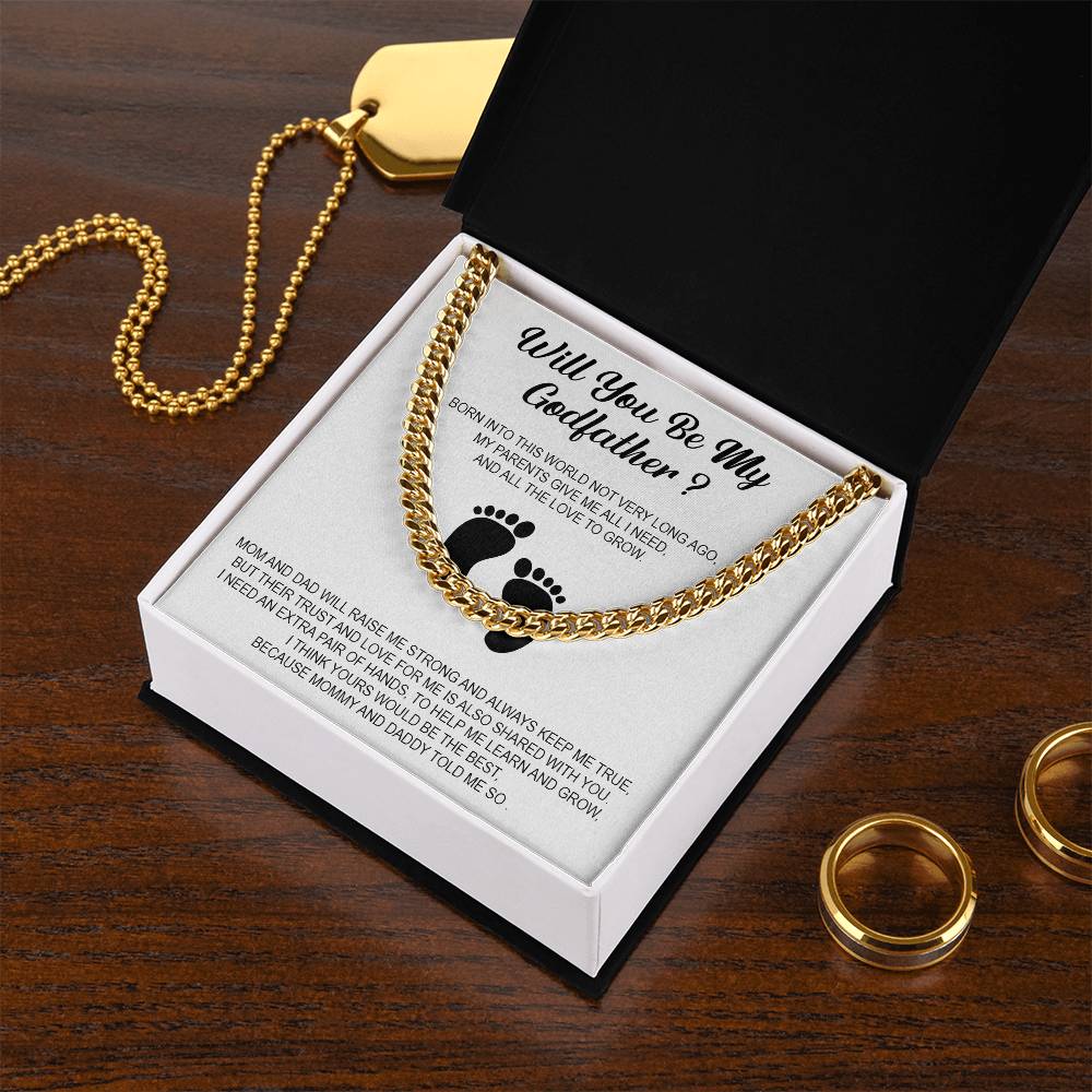Will You Be My Godfather Necklace For Godfather From Mummy And Daddy Cuban Link Chain