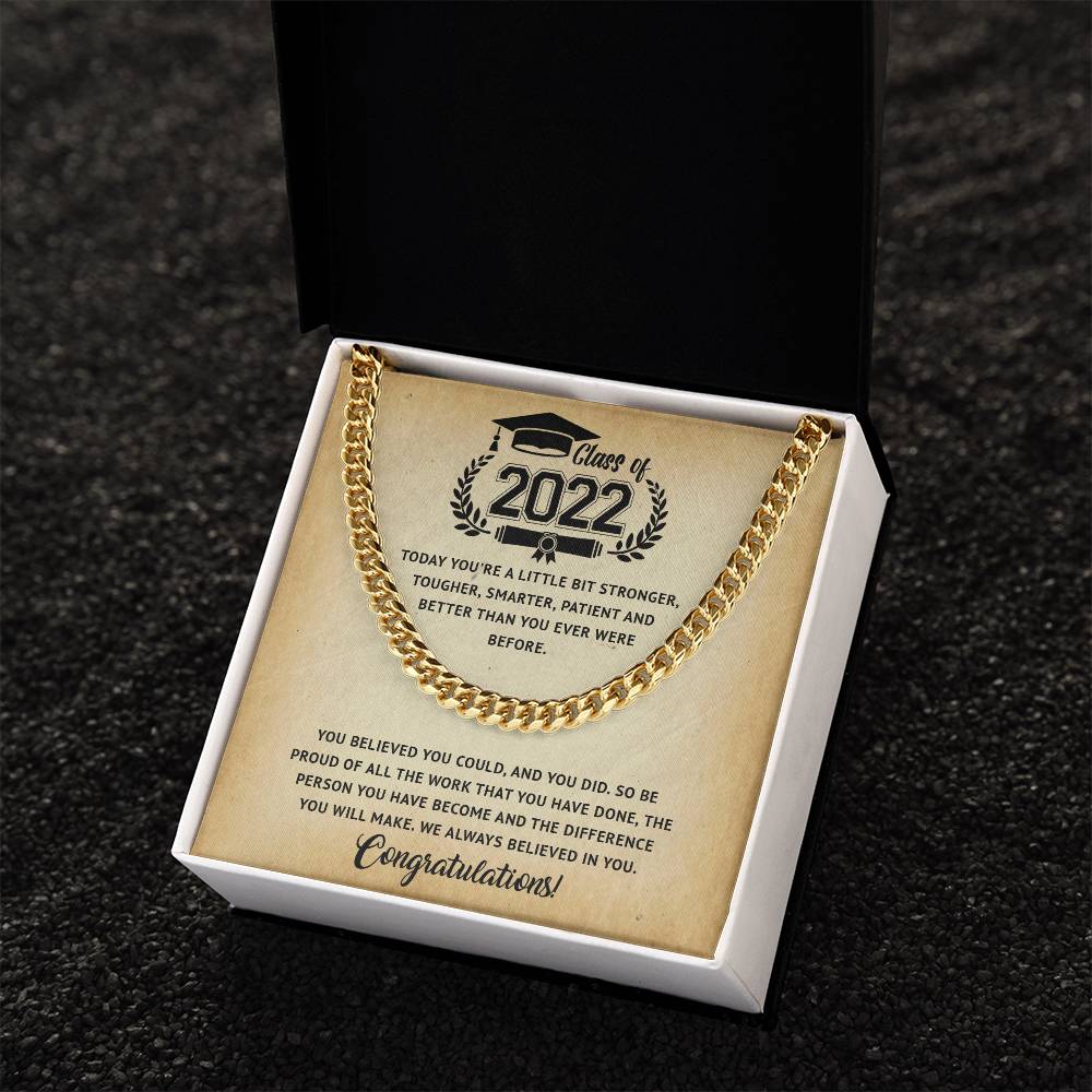 Class Of 2022 Graduation Gift For Him Graduation Necklace For Boy High School College Graduation Gift Cuban Link Chain