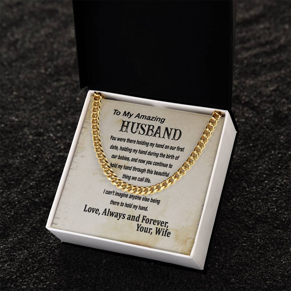 Cuban Link Chain For Husband To My Amazing Husband Necklace From Wife Father's Day Gift For Him Husband Birthday Gift
