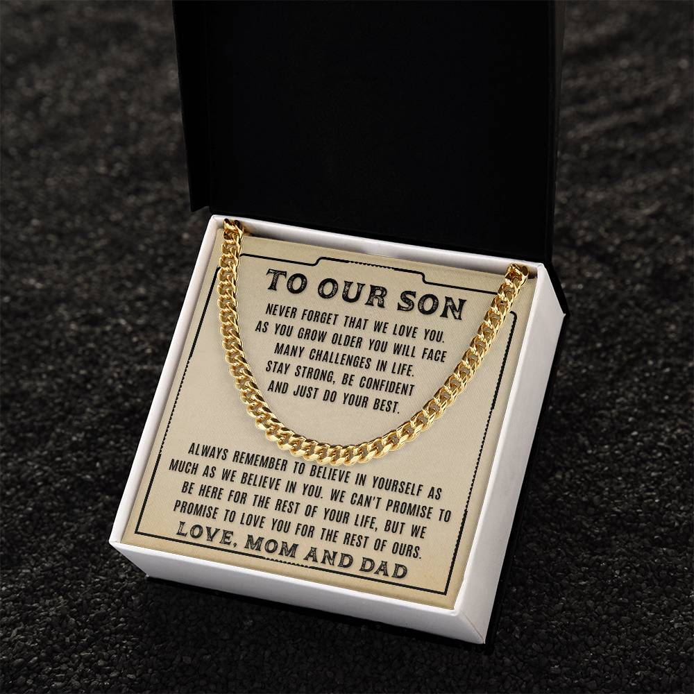 To Our Son - Never Forget That - Cuban Link Chain Necklace