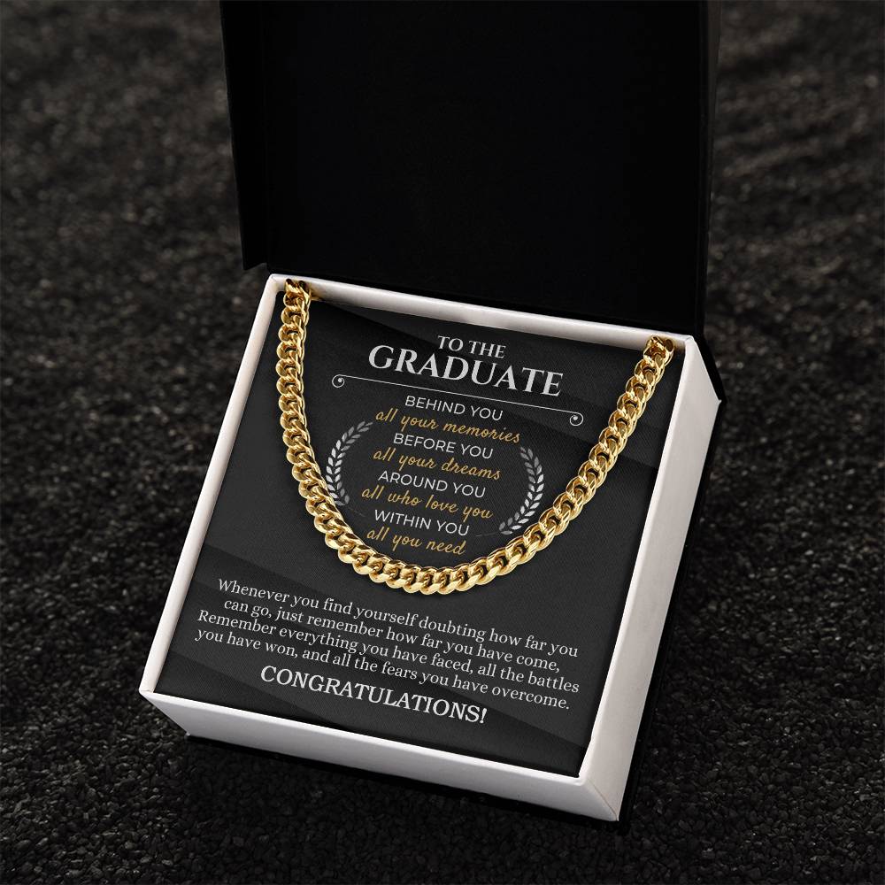 Graduation Gift For Him Congratulation Graduate Necklace For Men Son Graduation Gift Cuban Link Chain