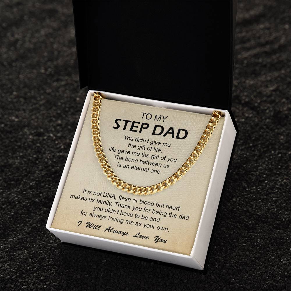 To My Step Dad Cuban Link Chain Necklace Step Dad Gift Fathers Day Gift For Stepdad Step Dad Birthday Gift
