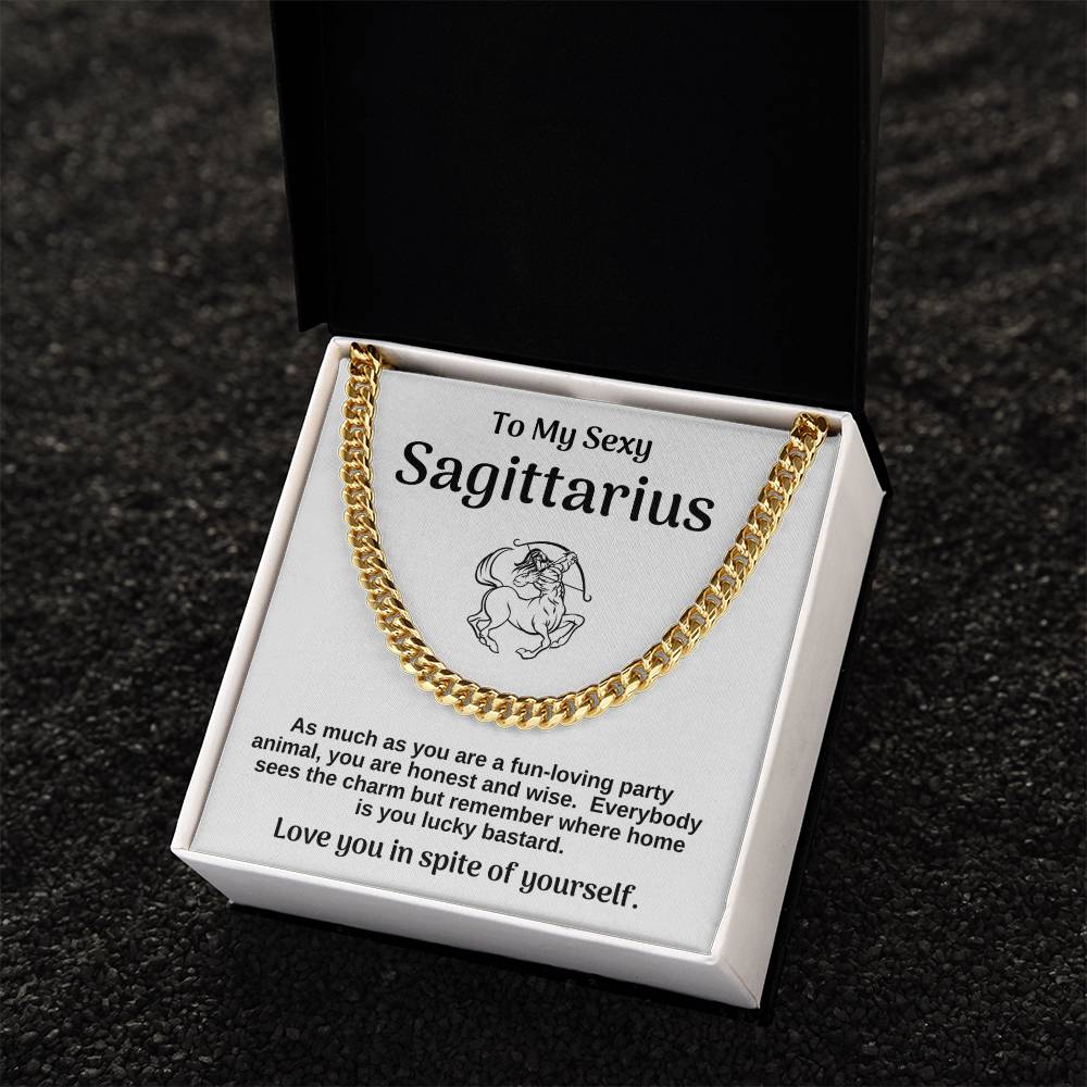 To Sexy Sagittarius Cuban Chain Necklace Gift For Husband Cuban Link Chain