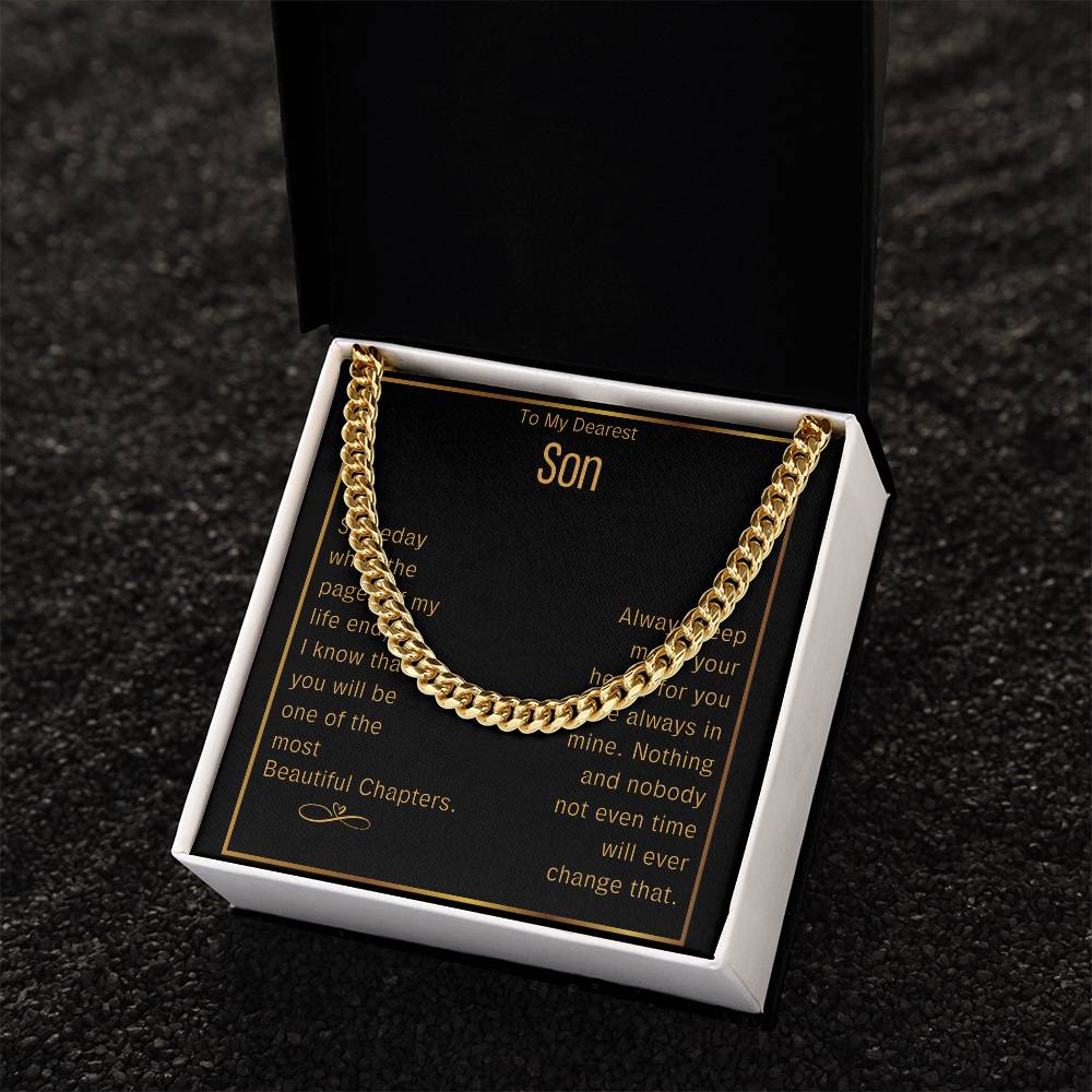 To My Son Gift From Mom Christmas Gift For Son From Mom Son Cuban Link Chain Necklace Sentimental Meaningful Gifts