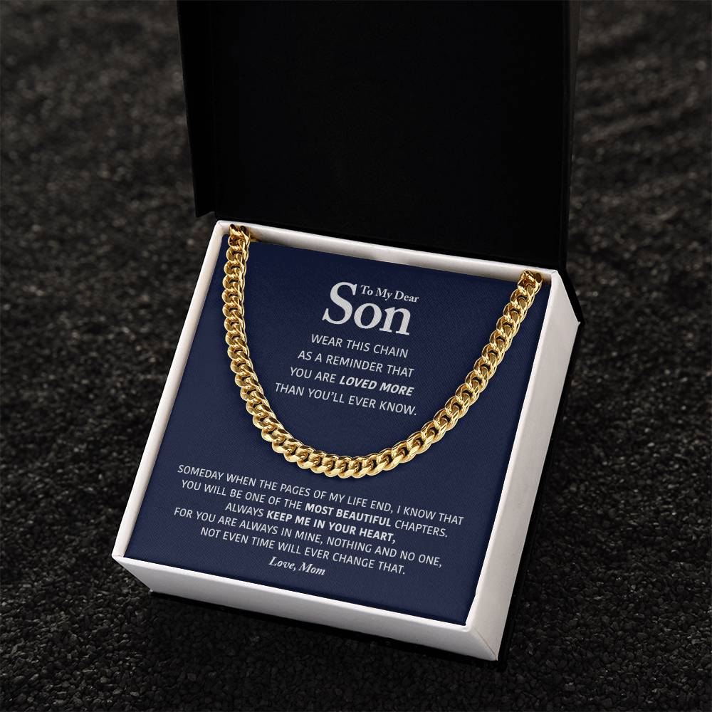 My Dear Son - Keep Me In Your Heart - Cuban Link Chain