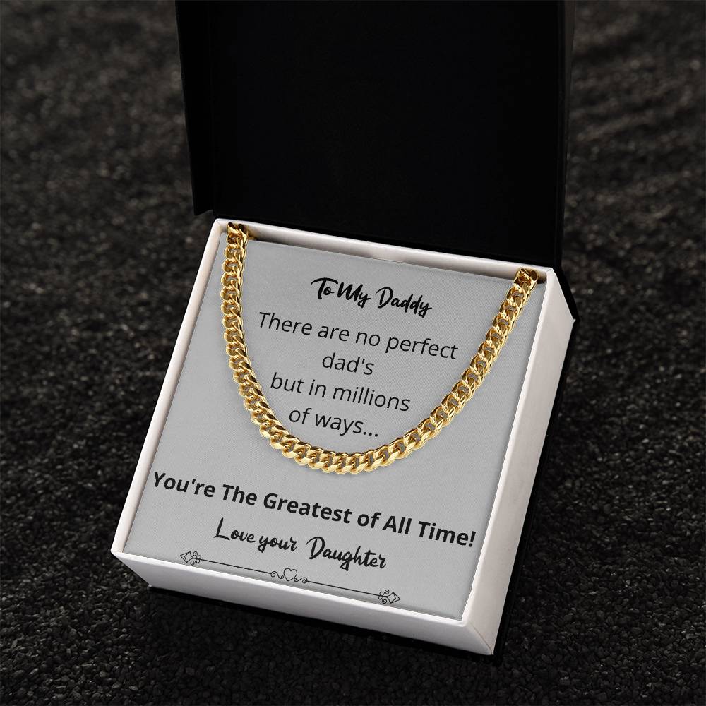 Greatest Of All Time Cuban Link Chain Gift For Fathers Day From Daughter