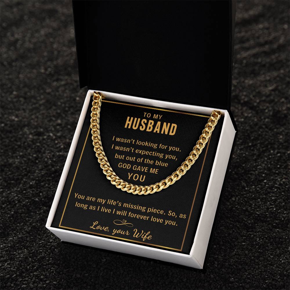 To My Husband God Gave Me You - Cuban Link Chain