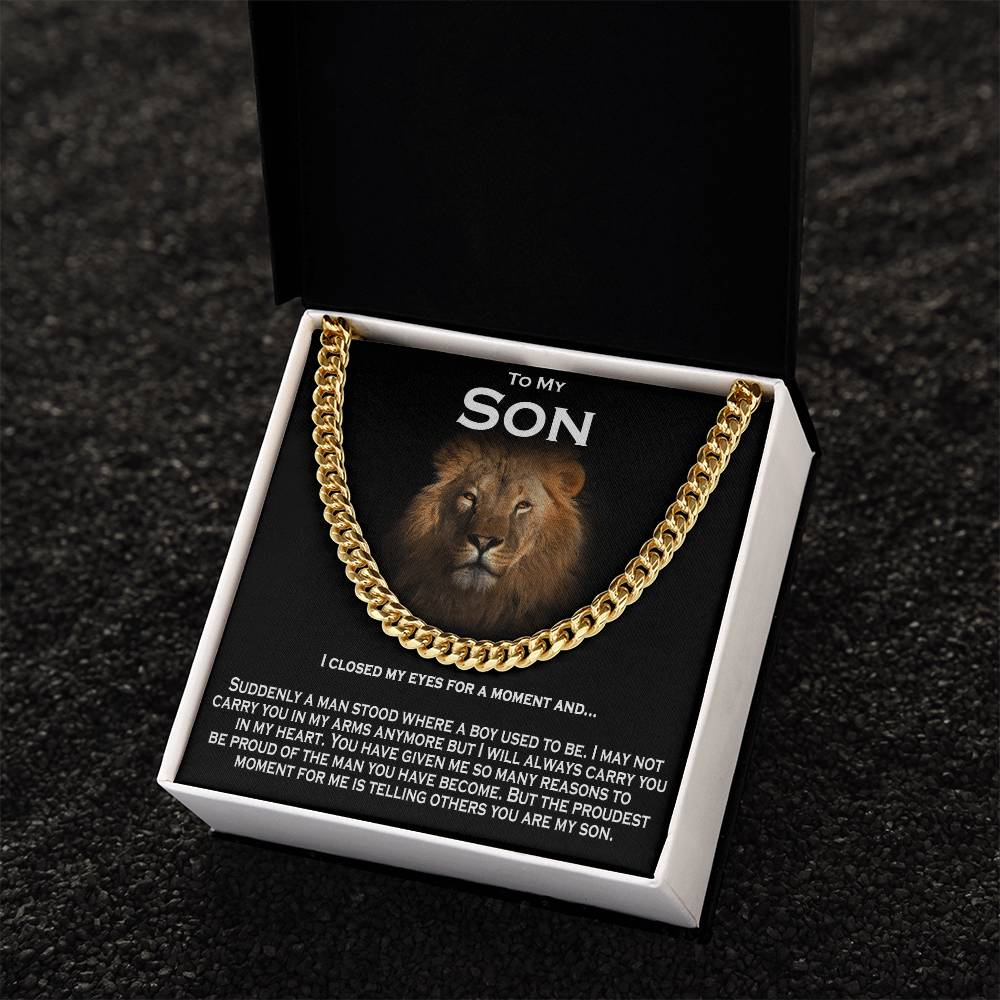 To My Son Solid Cuban Chain Necklace Cuban Link Chain