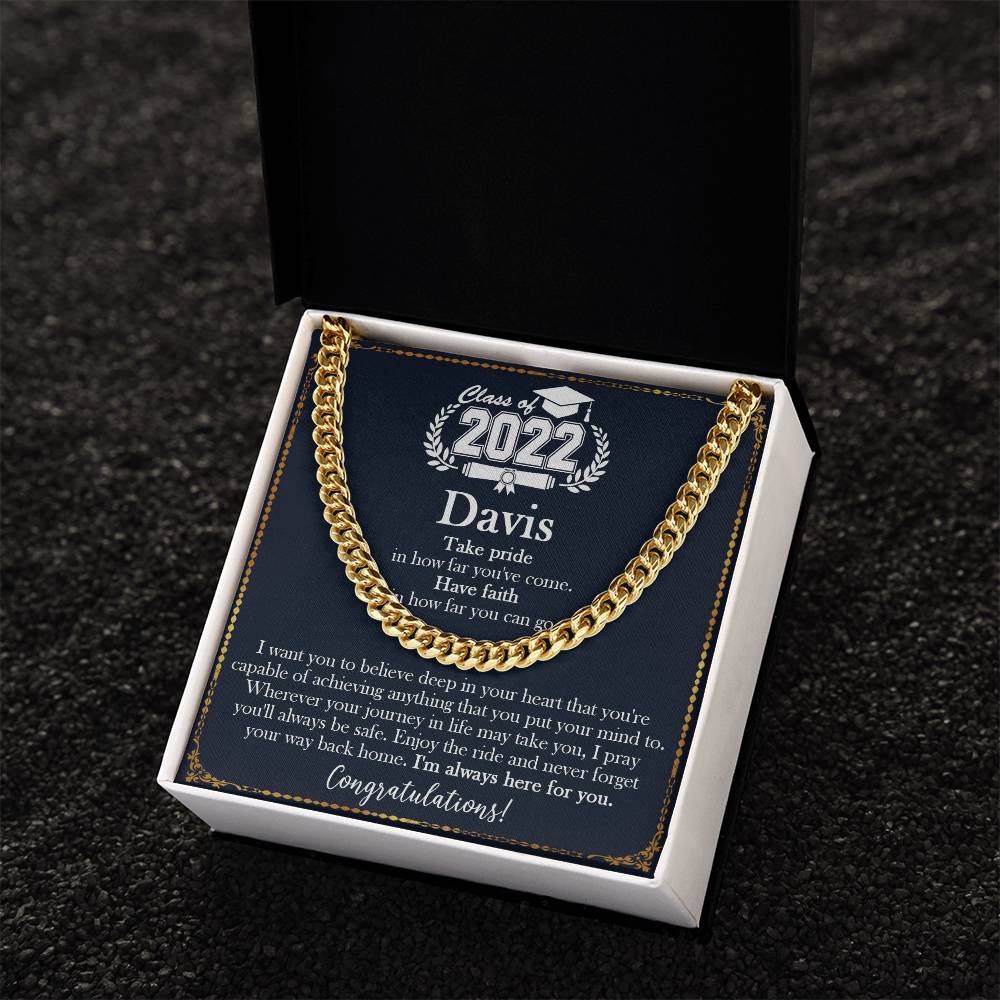 Personalized Graduation Gift For Him Graduation Gifts For Son Grandson Nephew Graduation Gift High School Boy Graduati Cuban Link Chain