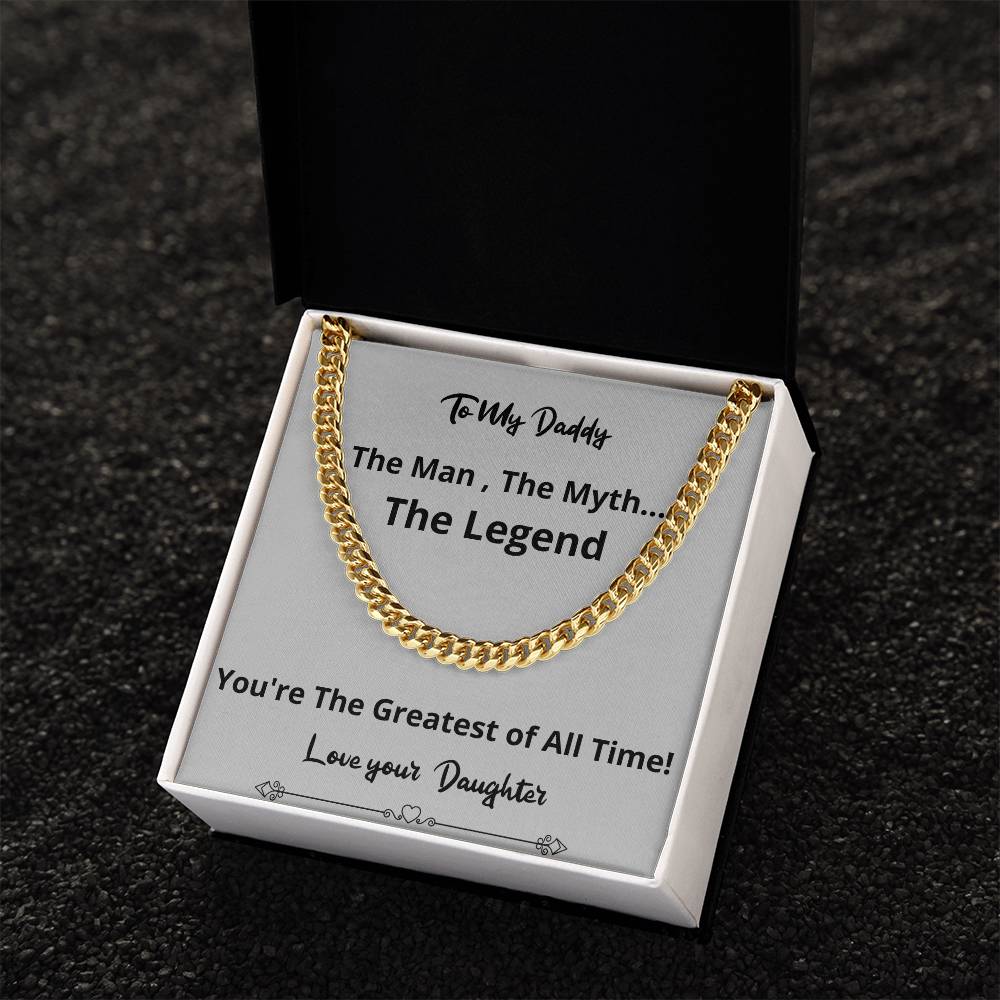 Greatest Of All Time Cuban Chain Fathers Day Birthday Gift For Men Cuban Link Chain