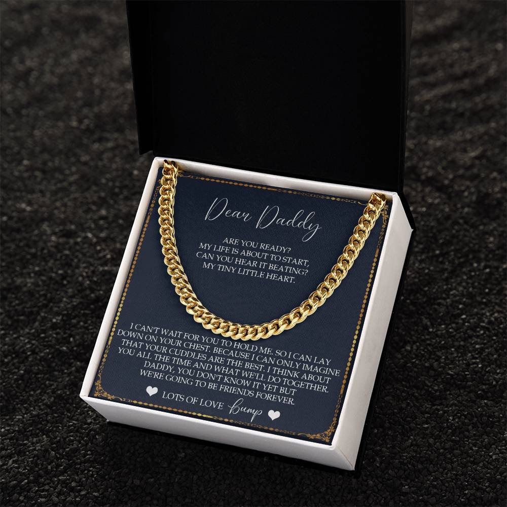 Daddy To Be Keepsake Gift From Baby Bump Gift For New Dad From Baby Father's Day Gift Pregnancy Reveal Daddy To Be To Cuban Link Chain