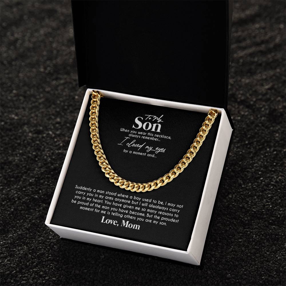 To My Son Cuban Link Chain Necklace
