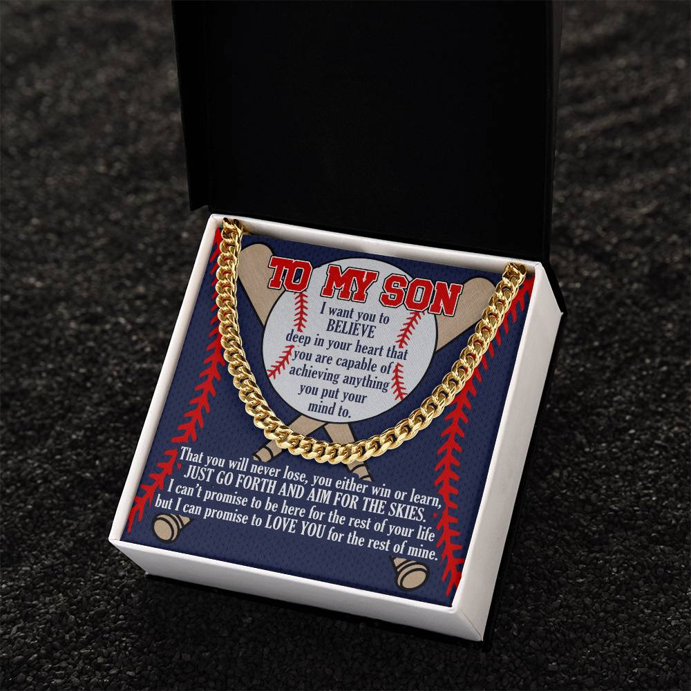 A Gift For Son Link Chain Necklace - Aim For The Skies Cuban Link Chain