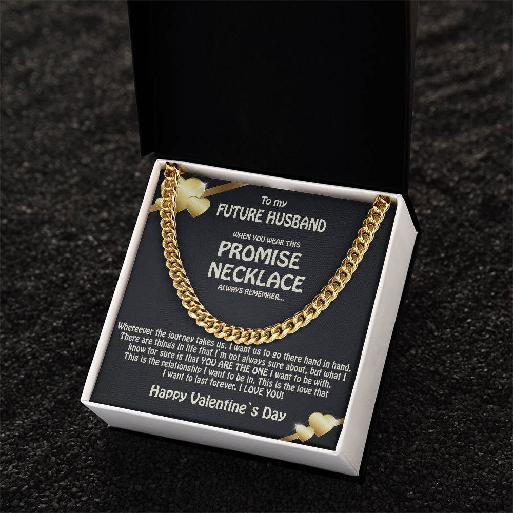 To My Future Husband Promise Necklace Solid Cuban Link Chain