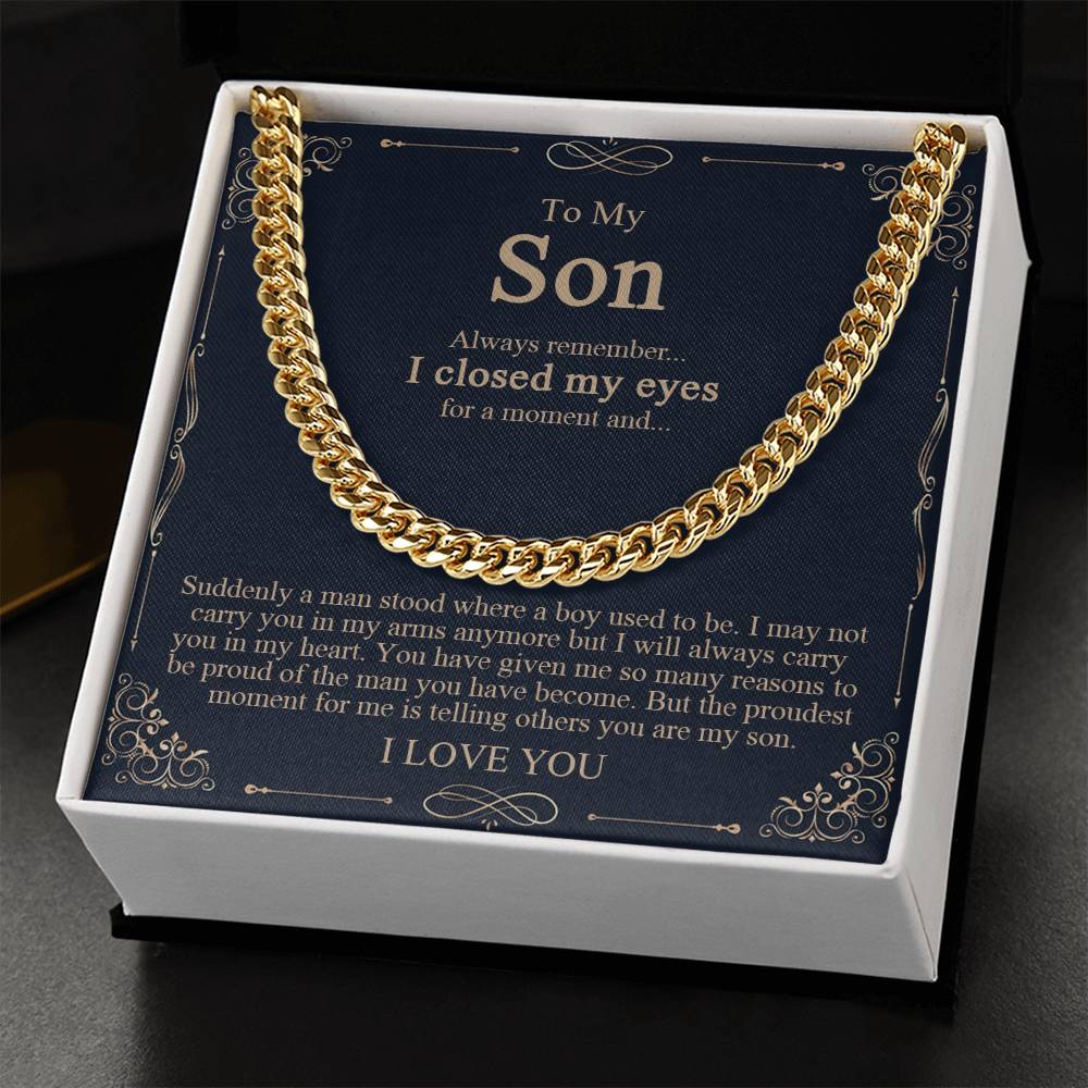 To My Son Gift From Mom Son Necklace From Dad Cuban Chain Necklace For Son Mother To Son Gifts Gifts For Son Birthday Cuban Link Chain
