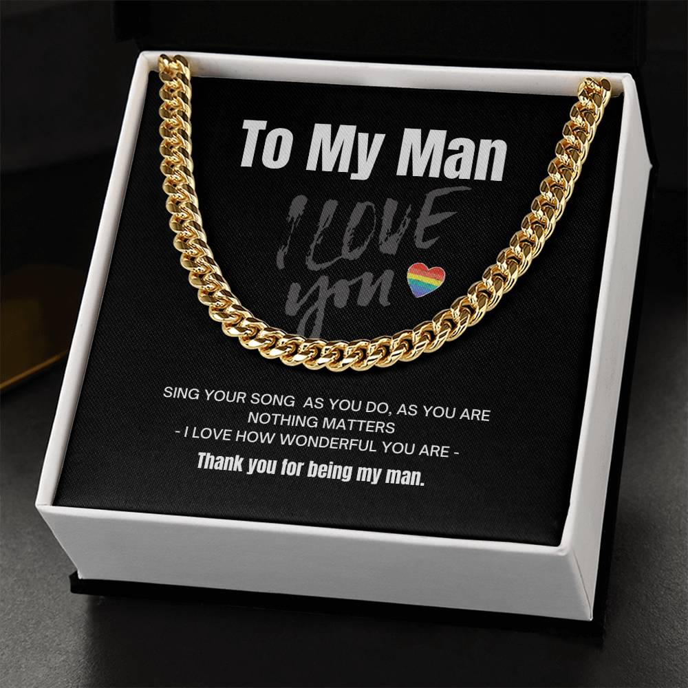 To My Man - Cuban Link Chain Necklace