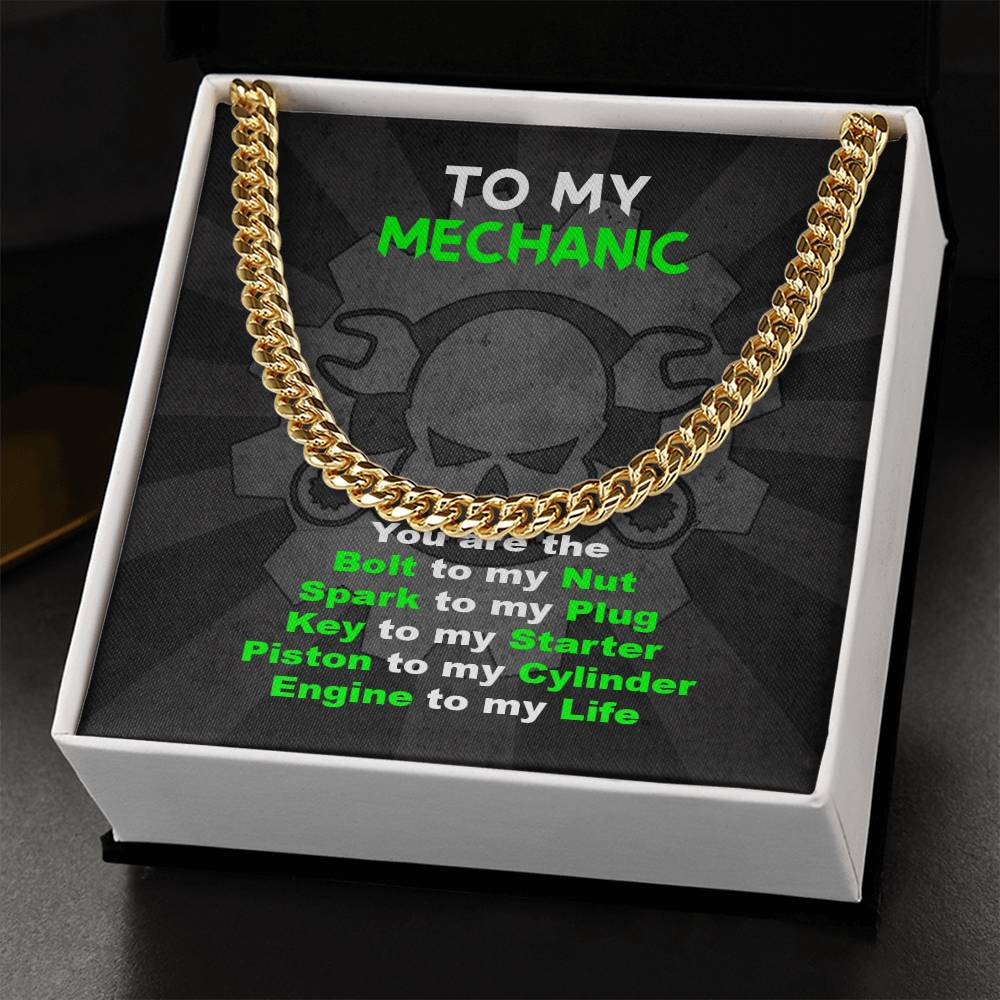 To My Mechanic Cuban Link Chain