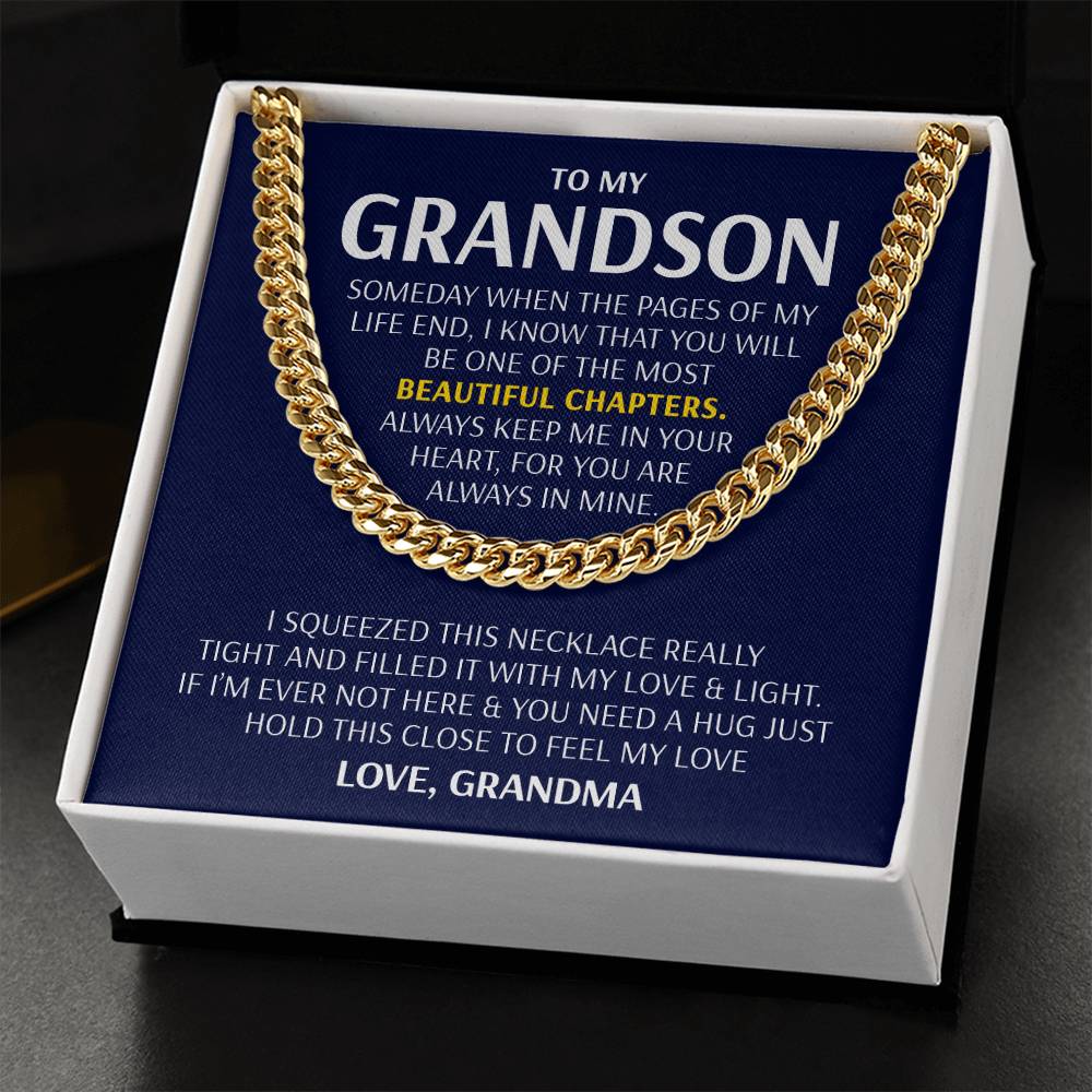To My Grandson - Beautiful Chapters Cuban Link Chain Necklace