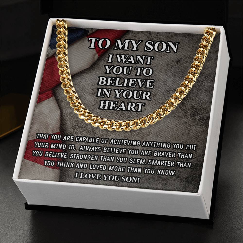 To My Son Necklace Gift For Son Son Graduation Graduate Gift Fathers Day Gift From Mom Father Son Gift Military Depoly Cuban Link Chain
