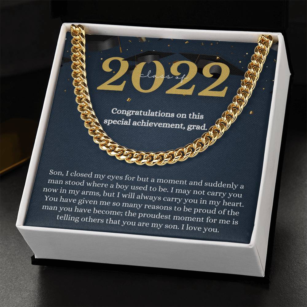 Son Graduation Gift From Mom Mom To Son Graduation Gift Son Graduation Necklace Graduation Gift For Son From Mother Cl Cuban Link Chain