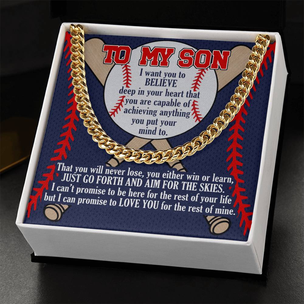 A Gift For Son Link Chain Necklace - Aim For The Skies Cuban Link Chain