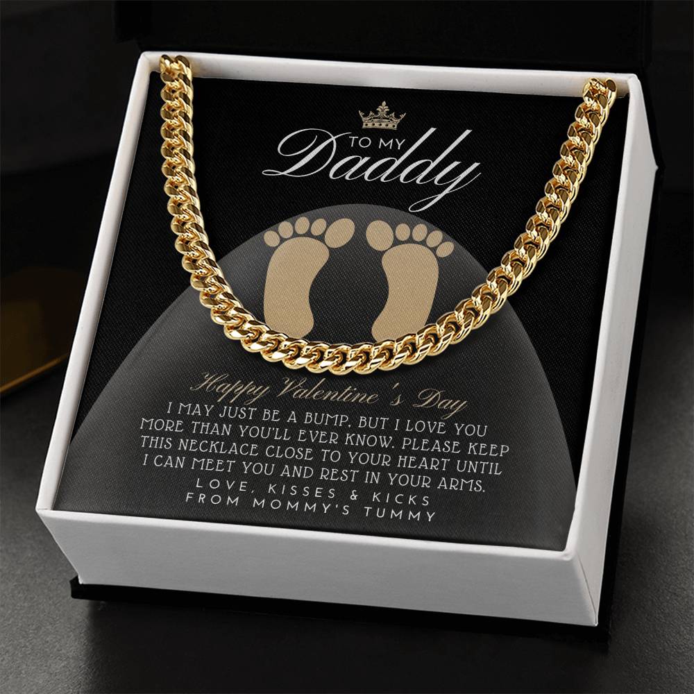 New Dad Valentines Gift Valentine Gift For New Dad From Bump To Daddy New Daddy Gift Daddy To Be Gift To My Daddy From Cuban Link Chain