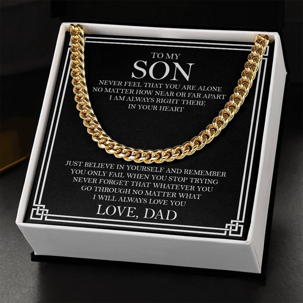 Gift For Son From Dad Son Cuban Link Chain Birthday Gift For Son Graduation Gift For Son