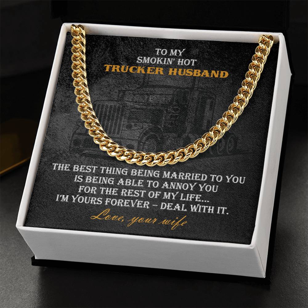 Trucker Heavy Durable Cuban Chain Mens Necklace Cuban Link Chain