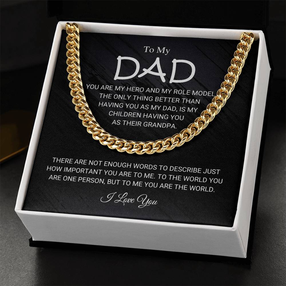 To My Dad Cuban Chain Necklace Gift For Him Dad Birthday Father's Day Gift Cuban Link Chain