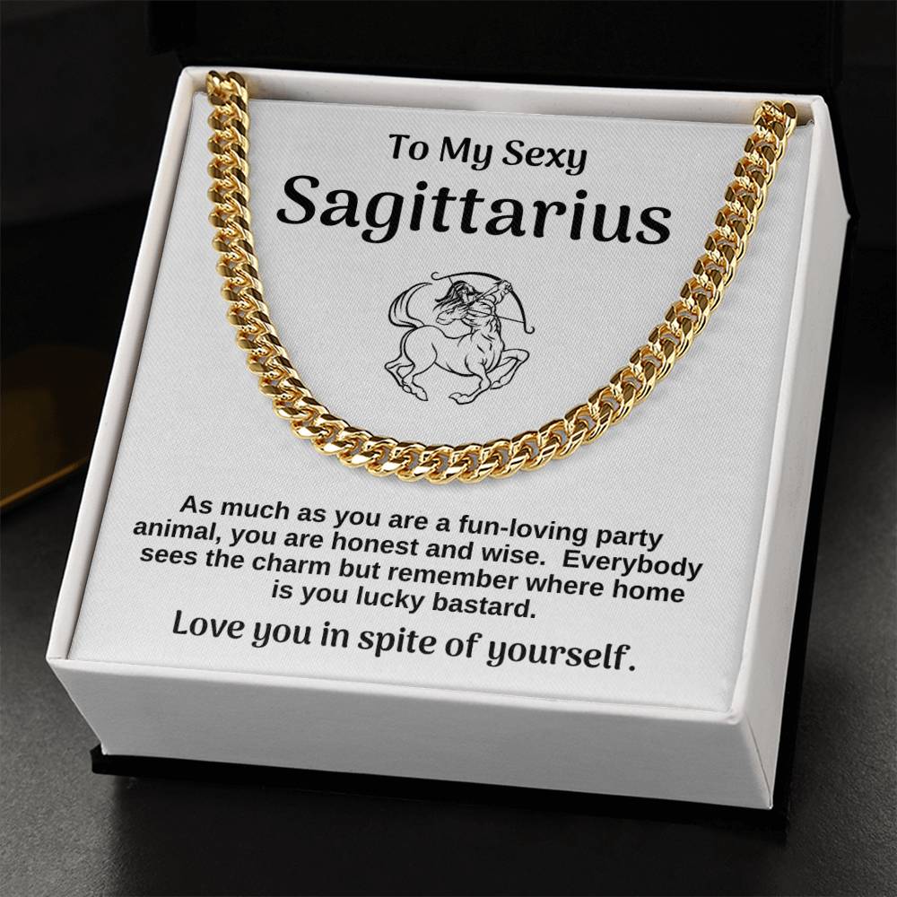 To Sexy Sagittarius Cuban Chain Necklace Gift For Husband Cuban Link Chain