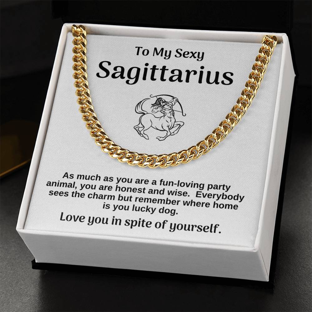 Sexy Sagittarius Cuban Chain Gift From Wife Or Girlfriend Cuban Link Chain