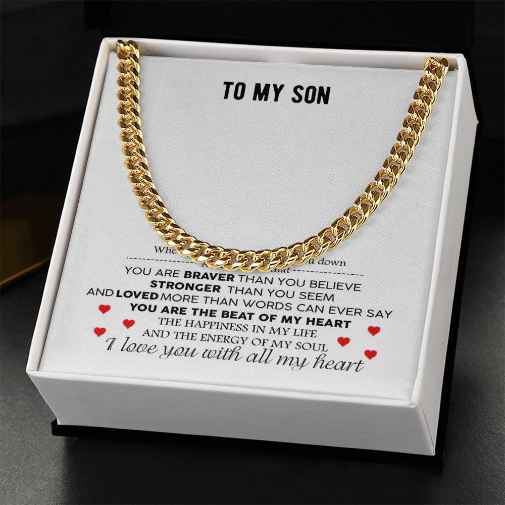 The Energy Of My Soul I Love You With All My Heart Gift For Son Cuban Link Chain Necklace