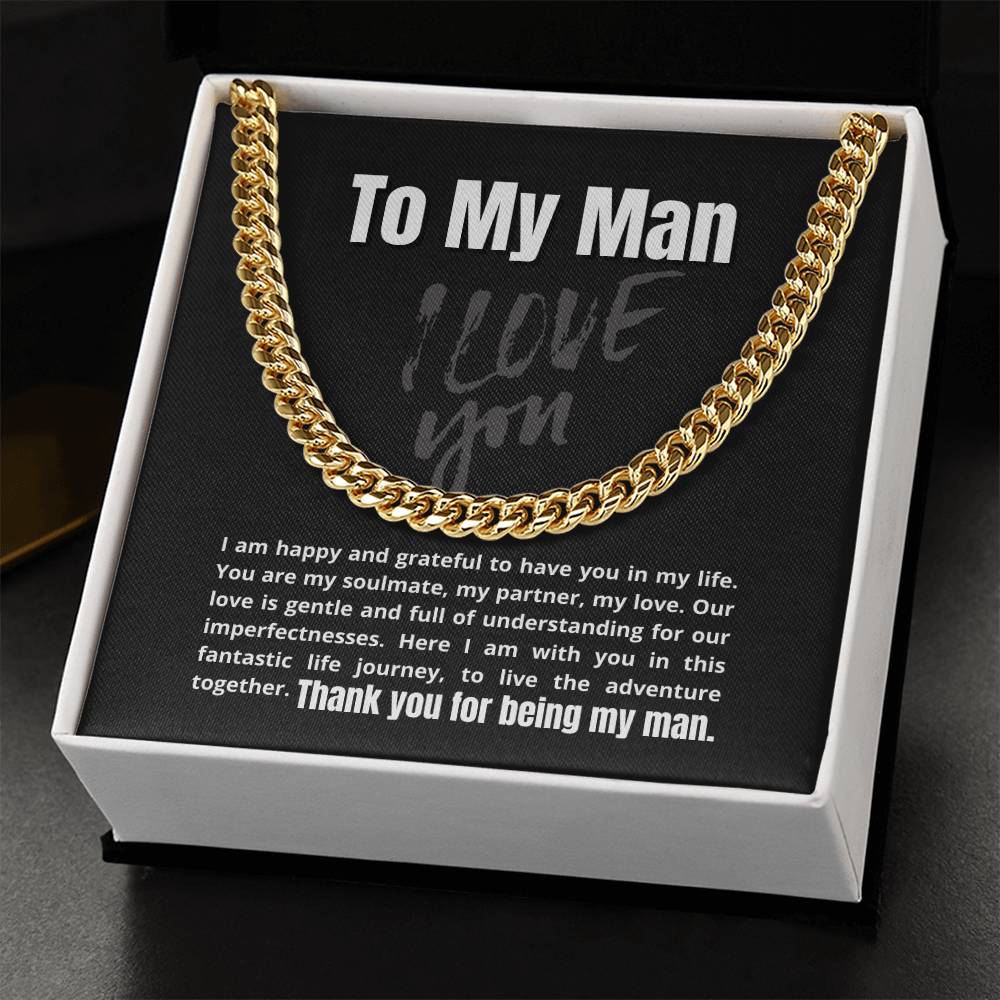 To My Man - Our Life Journey Together - Unique Necklace Gift Cuban Link Chain