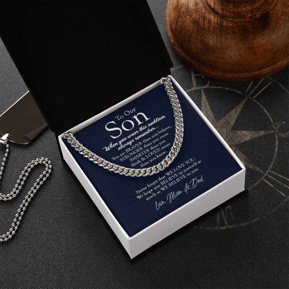 To Our Son Gift From Mom And Dad Graduation Gift For Son Birthday Gift Son Graduation Gifts Cuban Link Chain