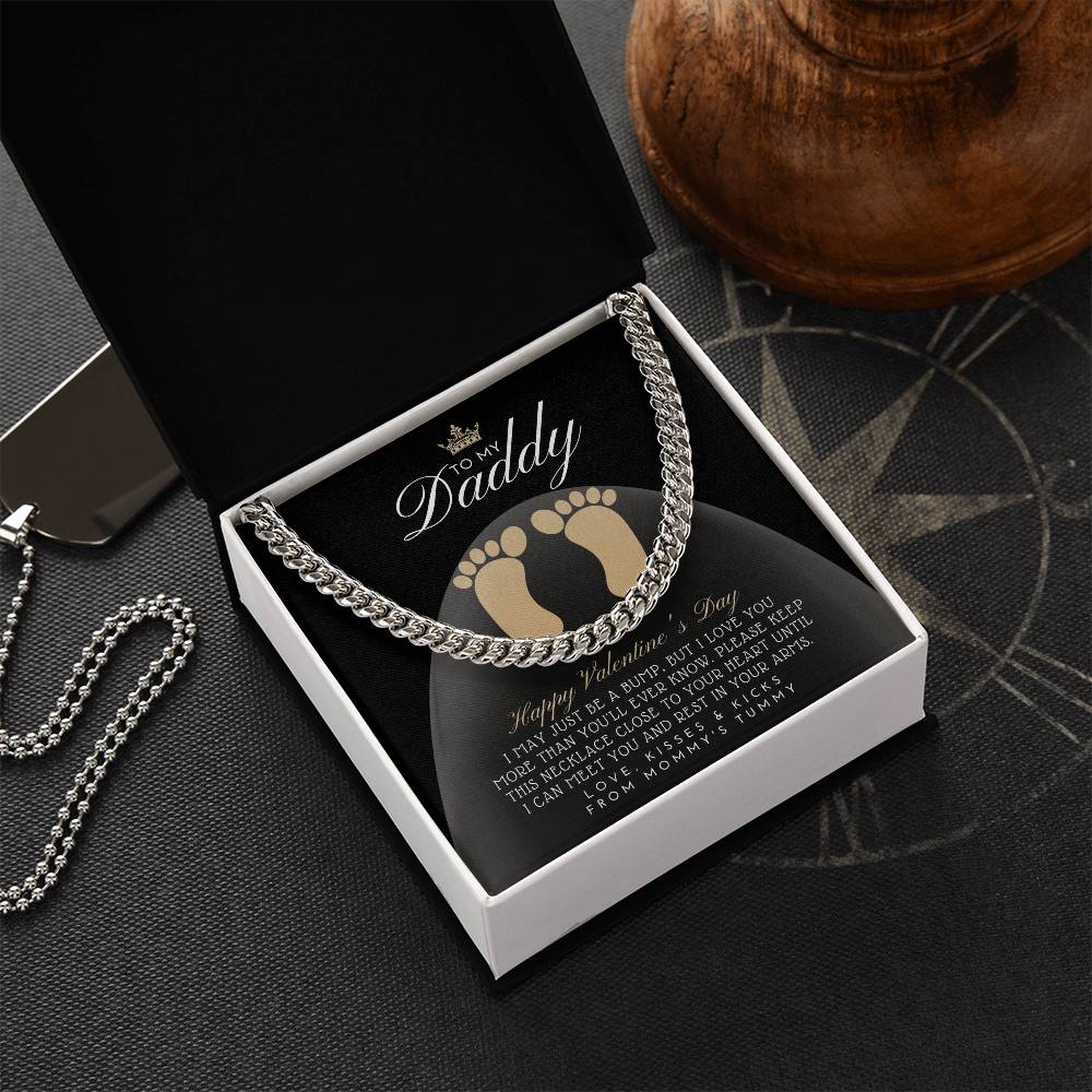 New Dad Valentines Gift Valentine Gift For New Dad From Bump To Daddy New Daddy Gift Daddy To Be Gift To My Daddy From Cuban Link Chain