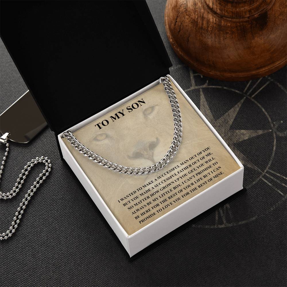 To My Son Necklace Gift For Son Son Graduation Graduate Gift Fathers Day Father Son Gift Mens Silver Cuban Link Chain
