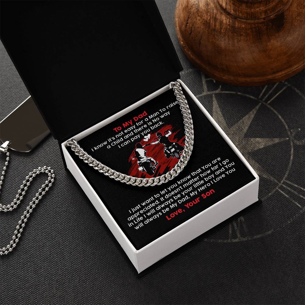 To My Biker Dad - Cuban Link Chain
