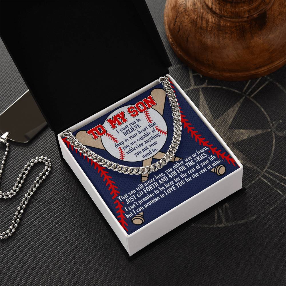 A Gift For Son Link Chain Necklace - Aim For The Skies Cuban Link Chain