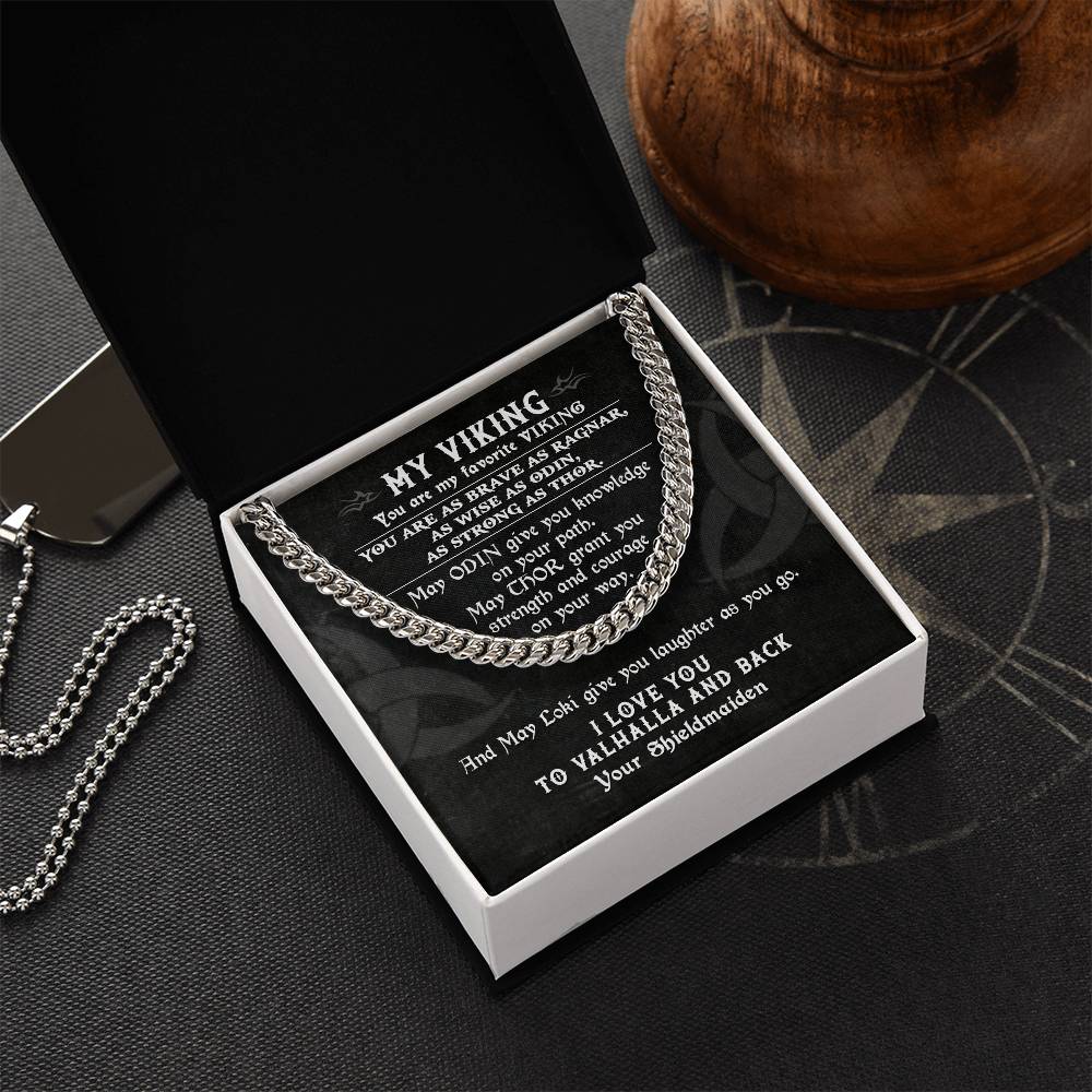 To My Viking Necklace Viking Gift For Man Cuban Link Chain