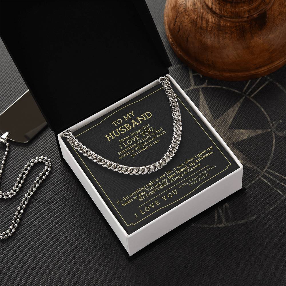 To My Man Chain Necklace Boyfriend Gift From Girlfriend Anniversary Gift Boyfriend Birthday Cuban Link Chain