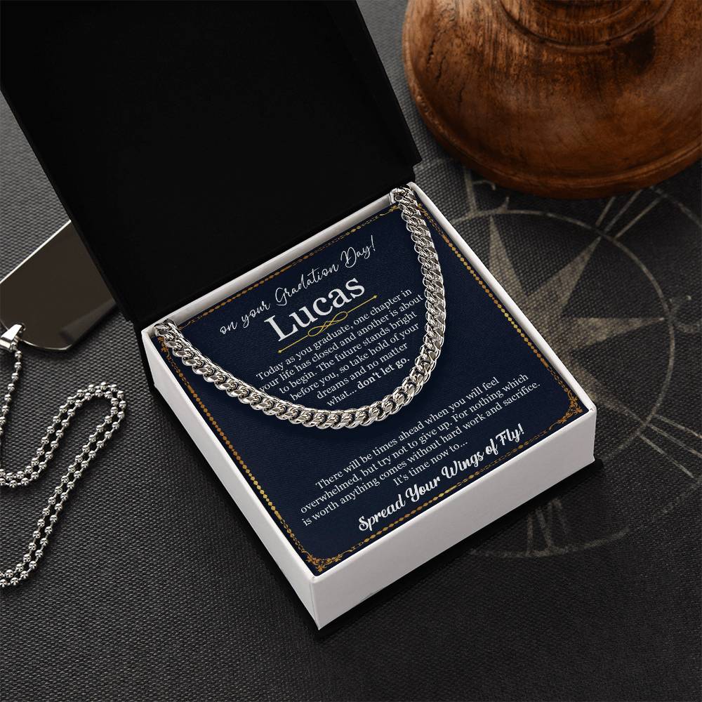 Graduation Gift For Him Son Graduation Necklace Gift From Mom Dad Hight School College Graduation Cuban Link Chain