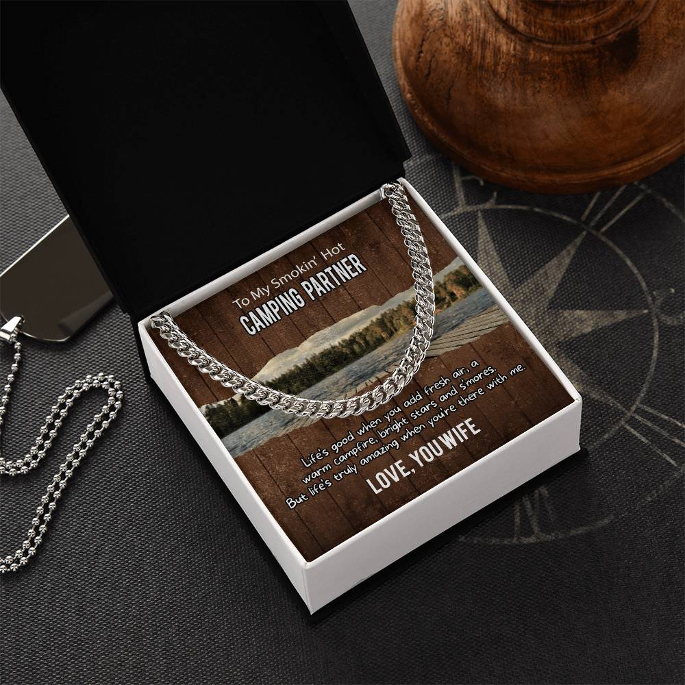 To Husband From Wife Gift Cuban Link Chain For Husband Husband Birthday Gift Father's Day Gift For Husband Camping Par